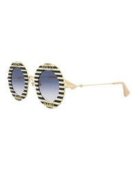 Gucci Womens Round/Oval Black Gold Blue Fashion Designer Eyewear