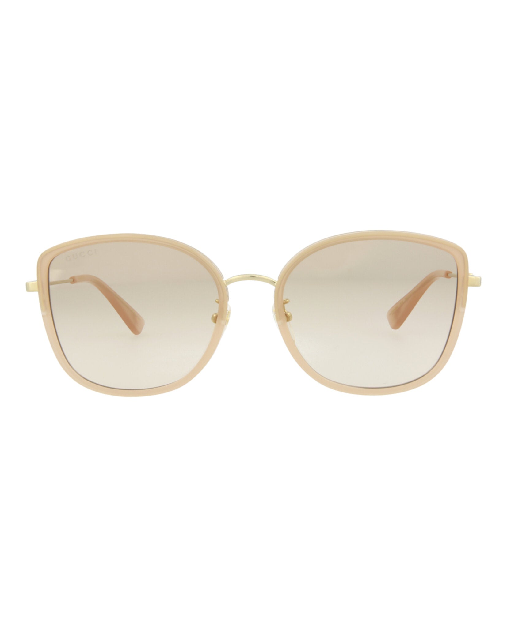 Gucci Womens Square/Rectangle Nude Gold Pink Fashion Designer Eyewear