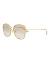 Gucci Womens Square/Rectangle Nude Gold Pink Fashion Designer Eyewear