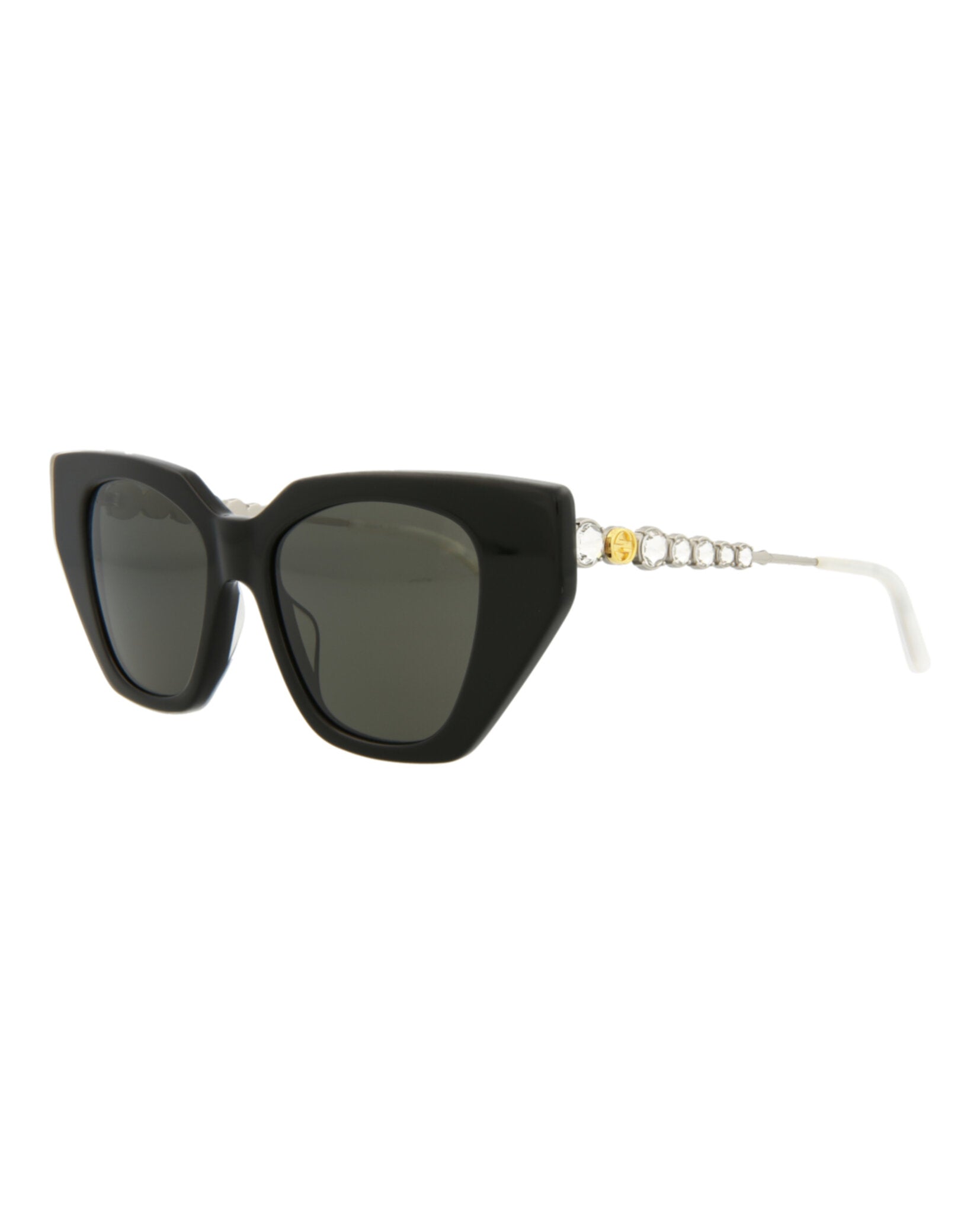 Gucci Womens Cat Eye Black Silver Grey Fashion Designer Eyewear