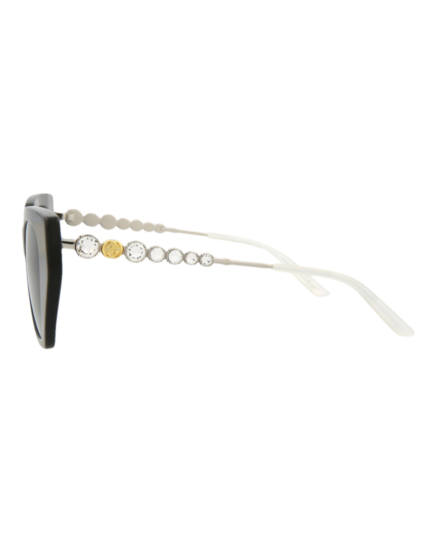 Gucci Womens Cat Eye Black Silver Grey Fashion Designer Eyewear