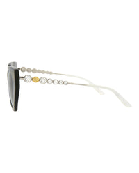 Gucci Womens Cat Eye Black Silver Grey Fashion Designer Eyewear
