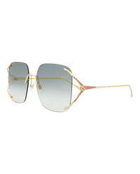 Gucci Womens Square/Rectangle Gold Gold Green Fashion Designer Eyewear