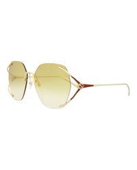 Gucci Gucci Womens Square/Rectangle Gold Gold Yellow Fashion Designer Eyewear