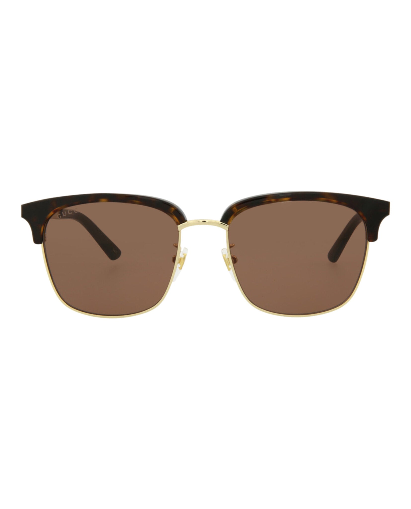 Gucci Mens Square/Rectangle Havana Gold Brown Fashion Designer Eyewear
