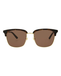 Gucci Mens Square/Rectangle Havana Gold Brown Fashion Designer Eyewear