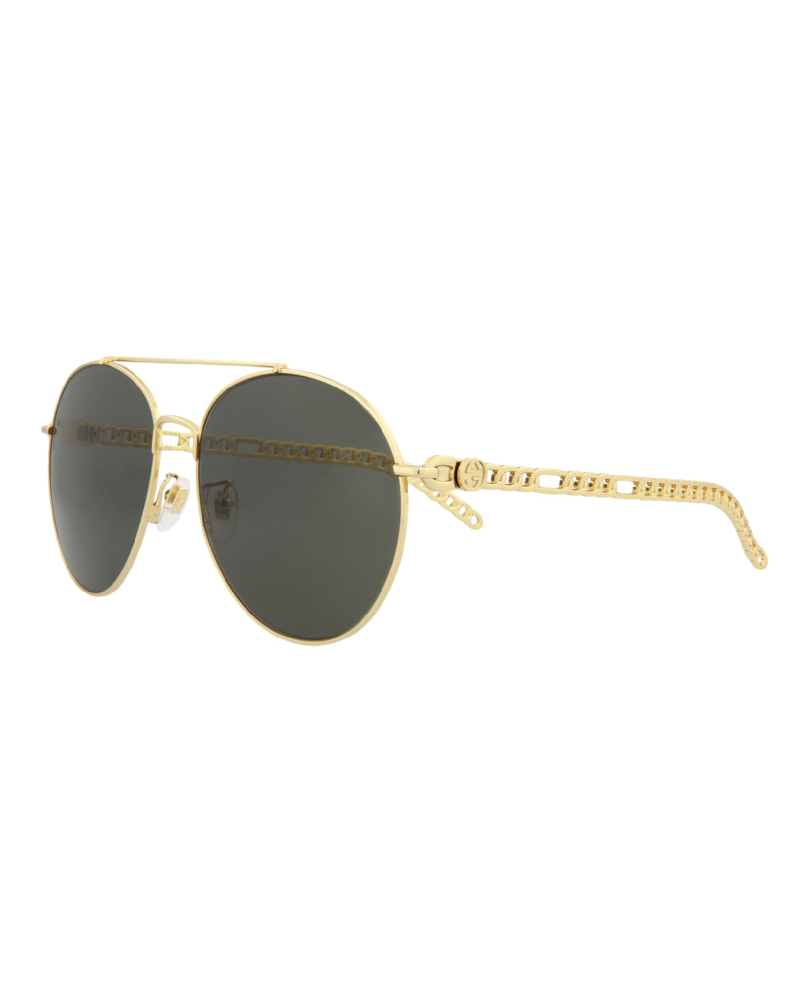 Gucci Womens Round/Oval Gold Gold Grey Fashion Designer Eyewear