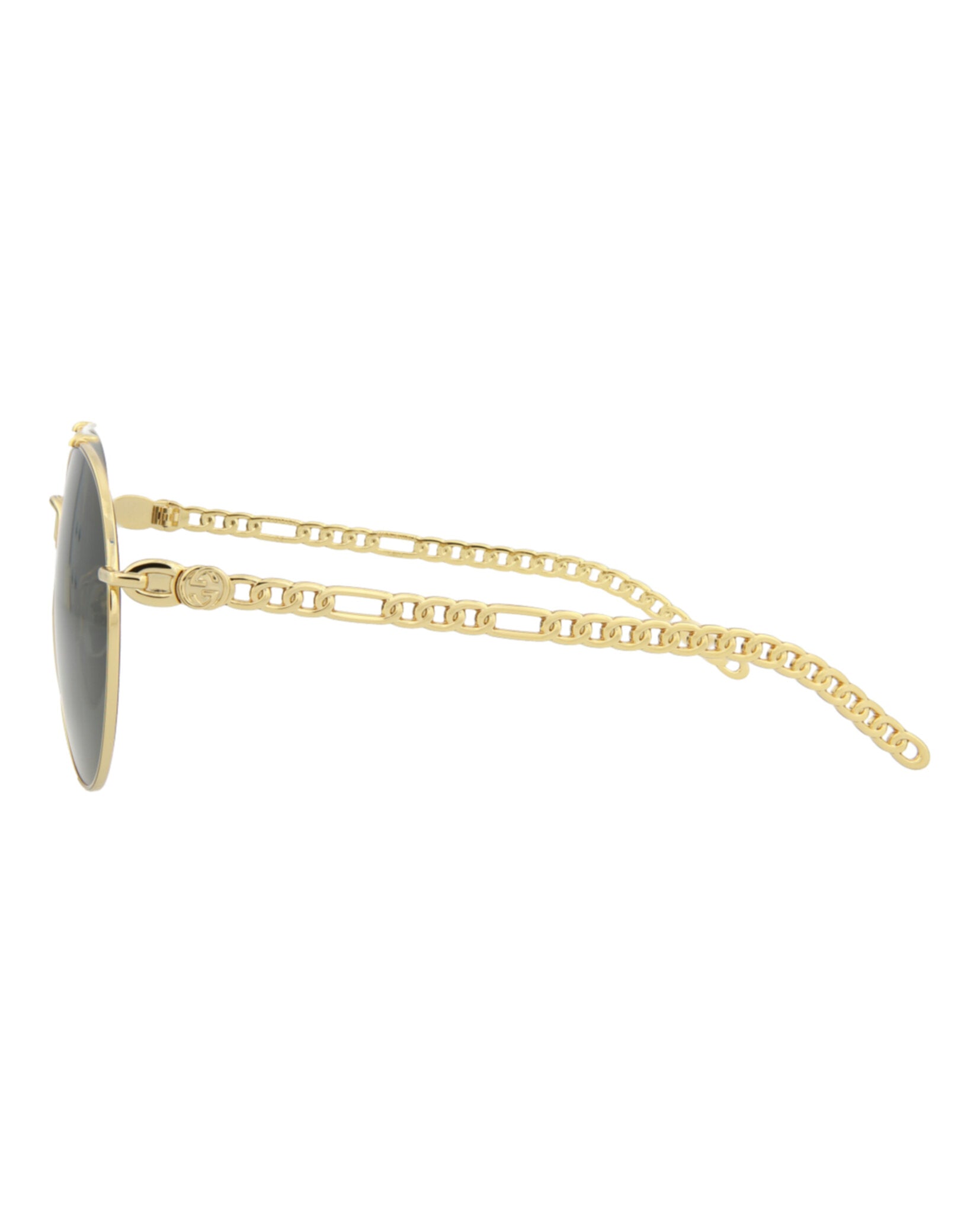 Gucci Womens Round/Oval Gold Gold Grey Fashion Designer Eyewear