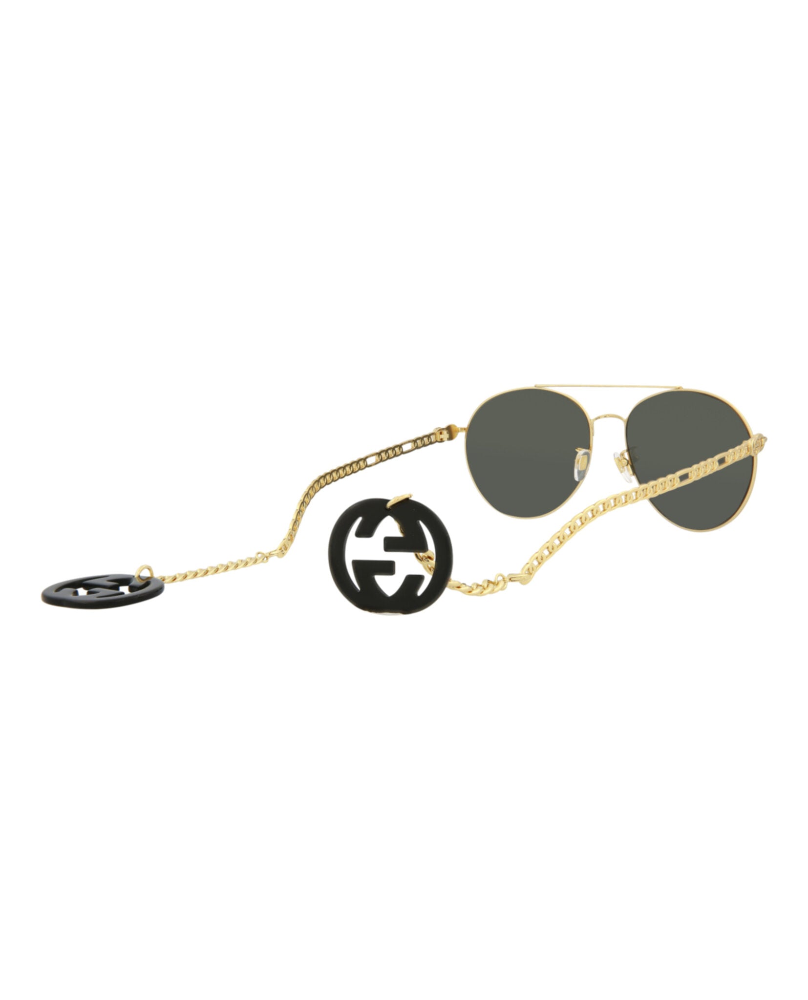 Gucci Womens Round/Oval Gold Gold Grey Fashion Designer Eyewear