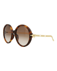 Gucci Womens Round/Oval Havana Gold Brown Fashion Designer Eyewear