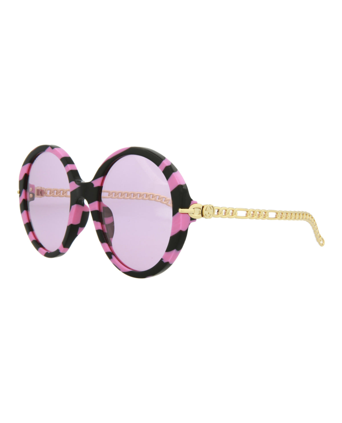 Gucci Gucci Womens Round/Oval Pink Gold Pink Fashion Designer Eyewear