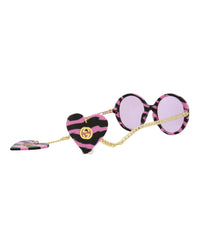Gucci Gucci Womens Round/Oval Pink Gold Pink Fashion Designer Eyewear