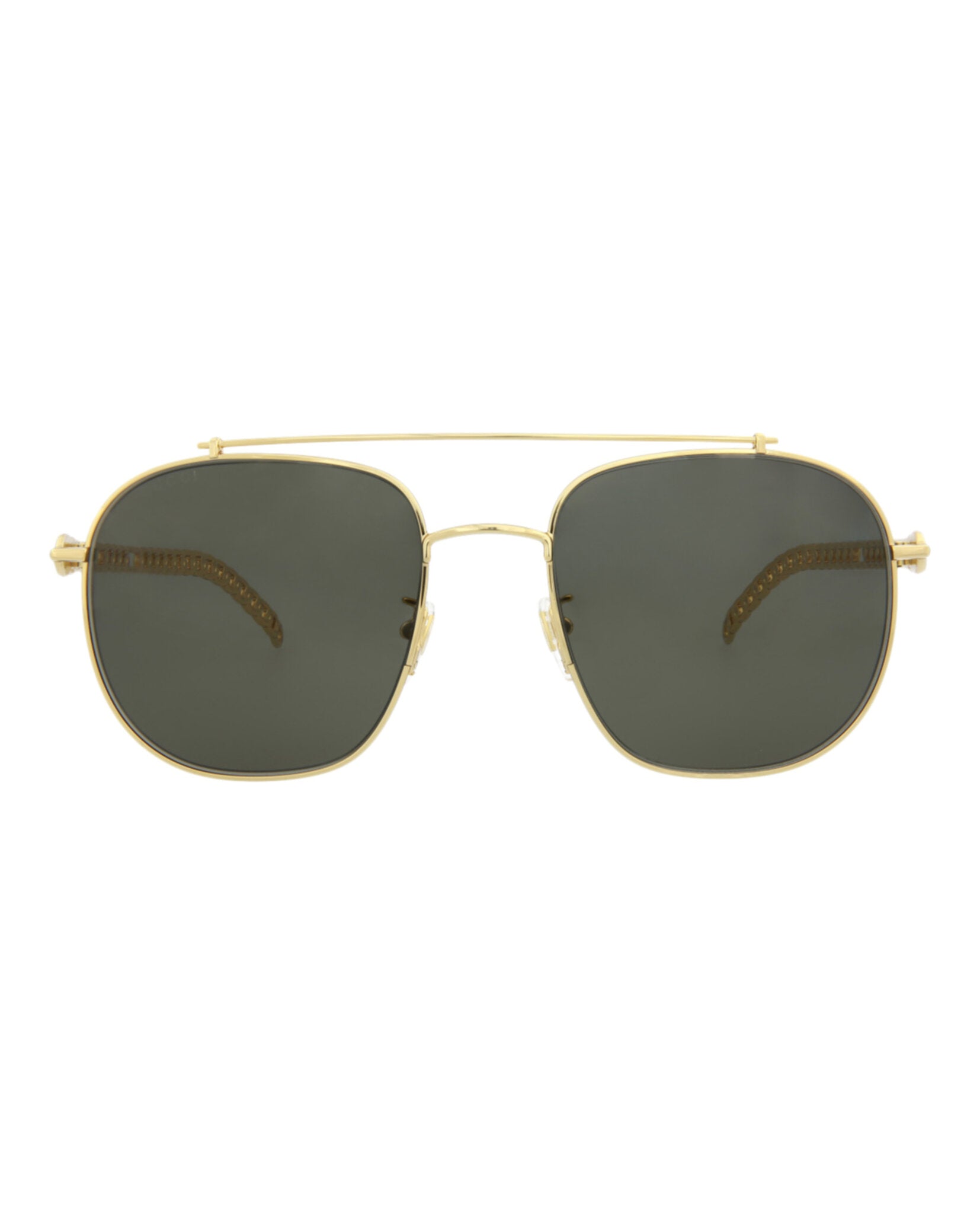Gucci Mens Square/Rectangle Gold Gold Grey Fashion Designer Eyewear