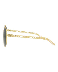 Gucci Mens Square/Rectangle Gold Gold Grey Fashion Designer Eyewear