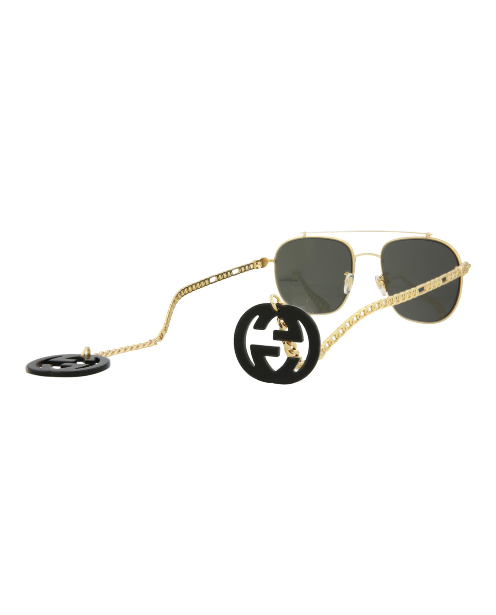 Gucci Mens Square/Rectangle Gold Gold Grey Fashion Designer Eyewear