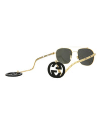 Gucci Mens Square/Rectangle Gold Gold Grey Fashion Designer Eyewear