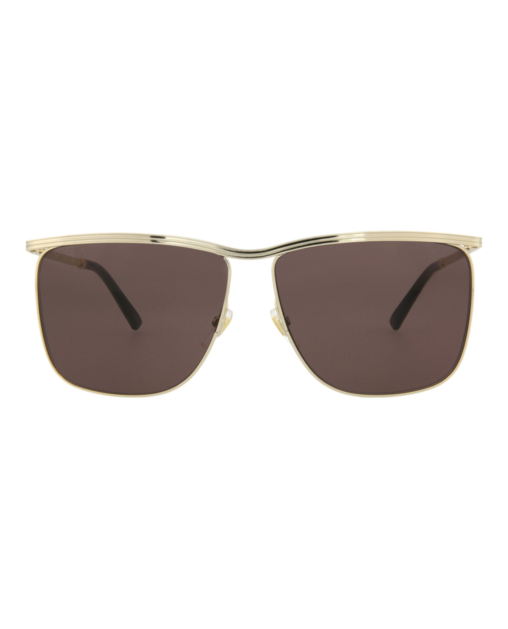 Gucci Mens Square/Rectangle Gold Gold Grey Fashion Designer Eyewear