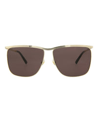 Gucci Mens Square/Rectangle Gold Gold Grey Fashion Designer Eyewear