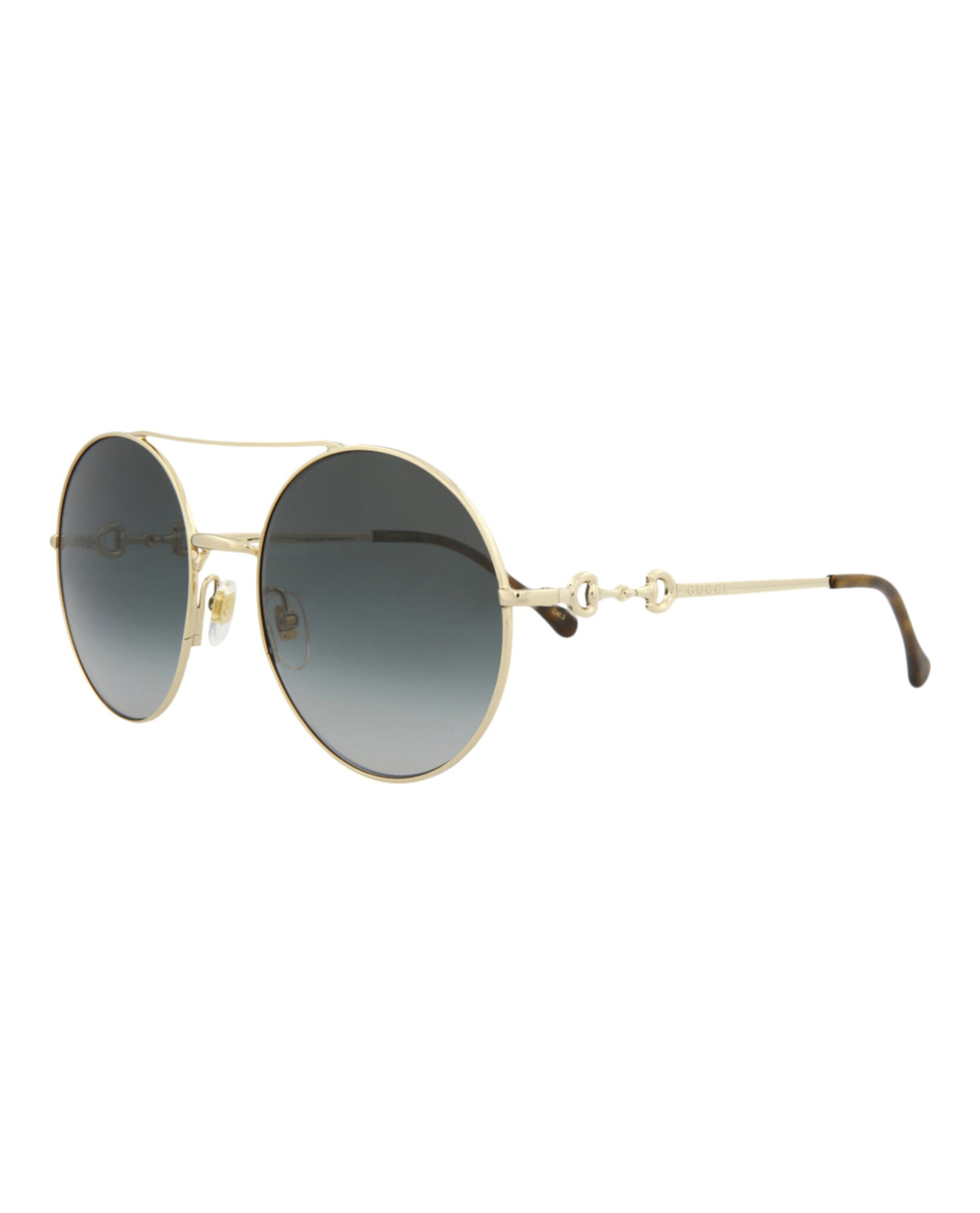 Gucci Womens Round/Oval Gold Gold Grey Fashion Designer Eyewear