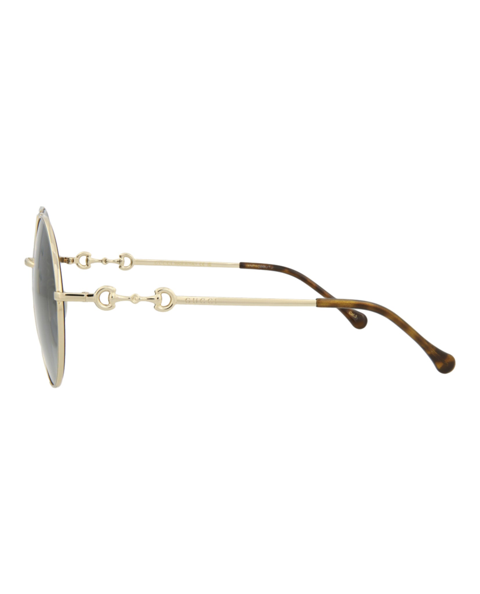 Gucci Womens Round/Oval Gold Gold Grey Fashion Designer Eyewear