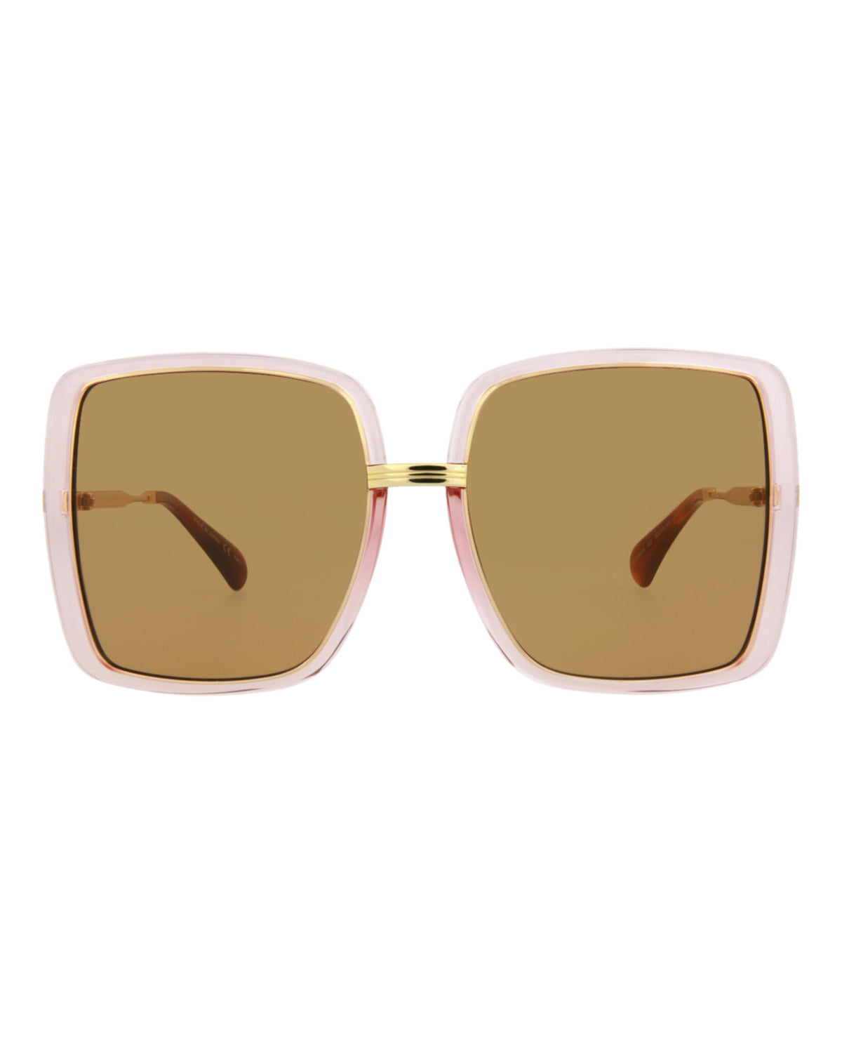 Gucci Womens Square/Rectangle Pink Gold Brown Fashion Designer Eyewear