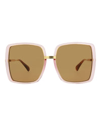 Gucci Womens Square/Rectangle Pink Gold Brown Fashion Designer Eyewear