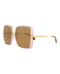 Gucci Womens Square/Rectangle Pink Gold Brown Fashion Designer Eyewear
