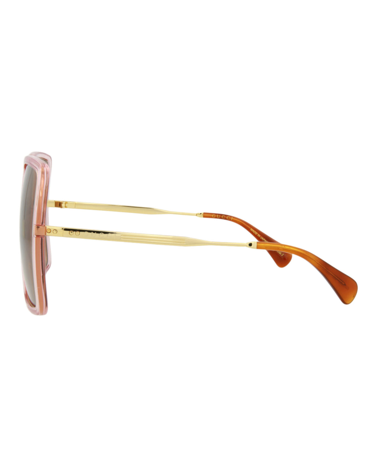 Gucci Womens Square/Rectangle Pink Gold Brown Fashion Designer Eyewear