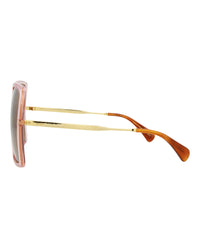 Gucci Womens Square/Rectangle Pink Gold Brown Fashion Designer Eyewear