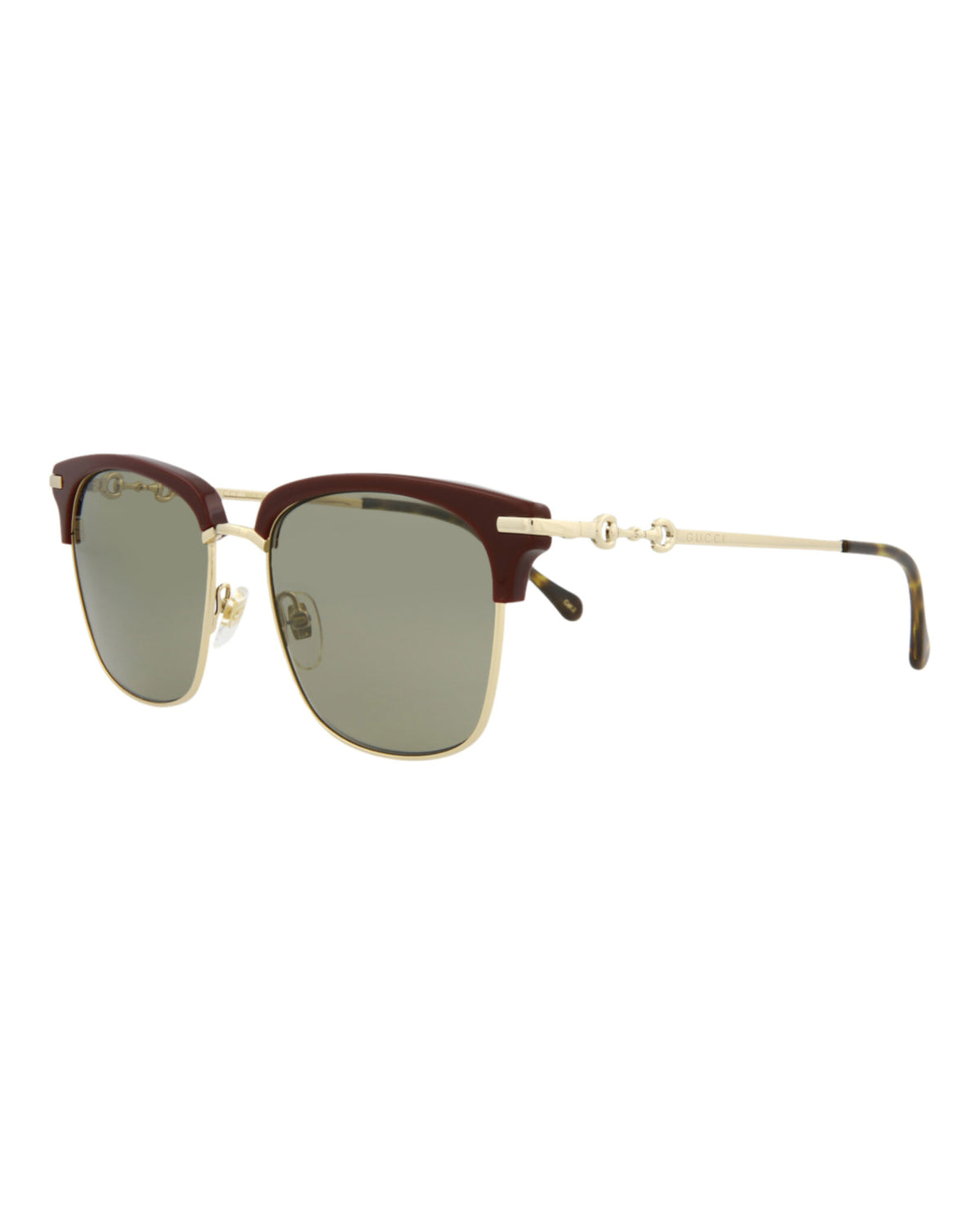 Gucci Gucci Mens  Burgundy Gold Green Fashion Designer Eyewear