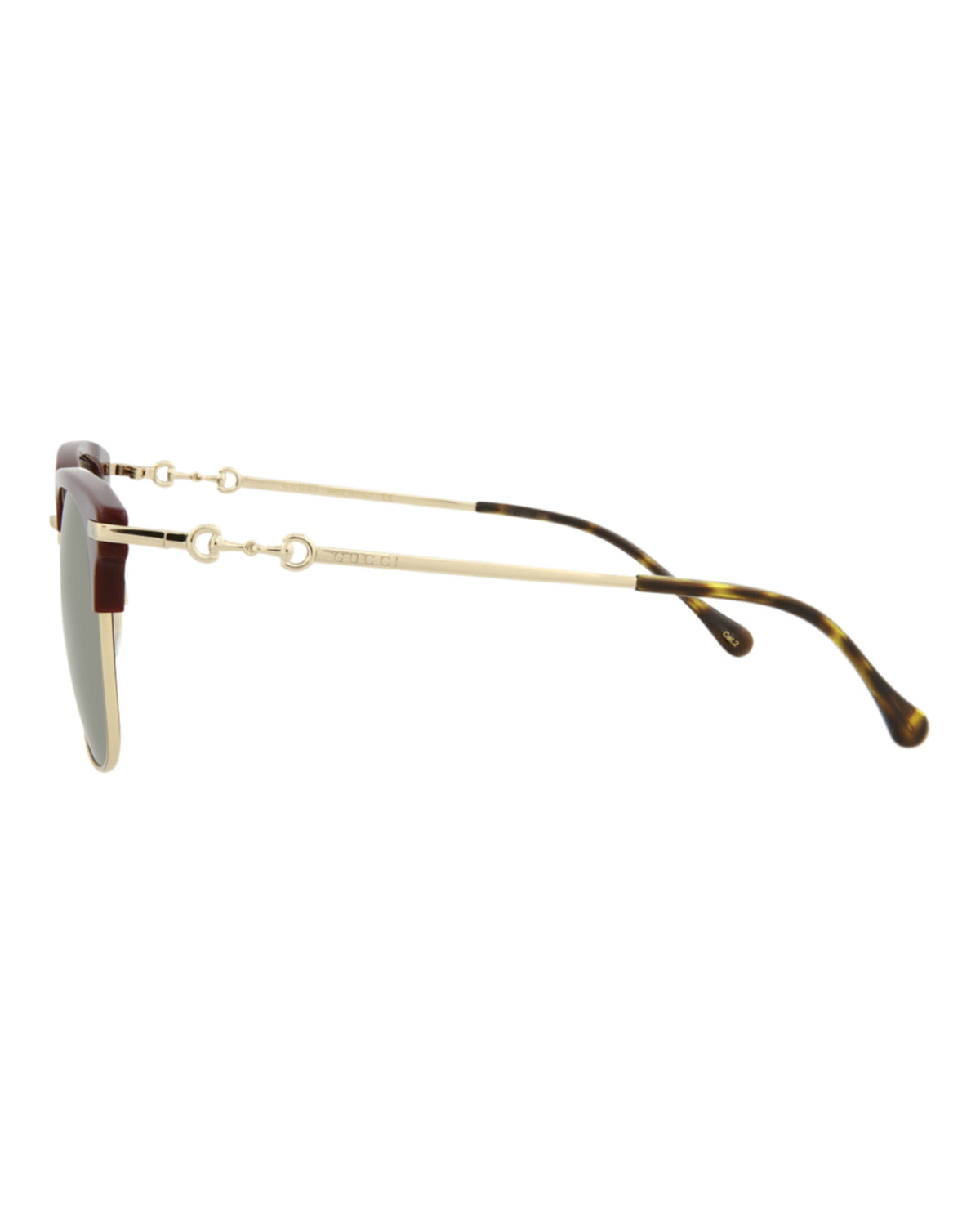 Gucci Gucci Mens  Burgundy Gold Green Fashion Designer Eyewear