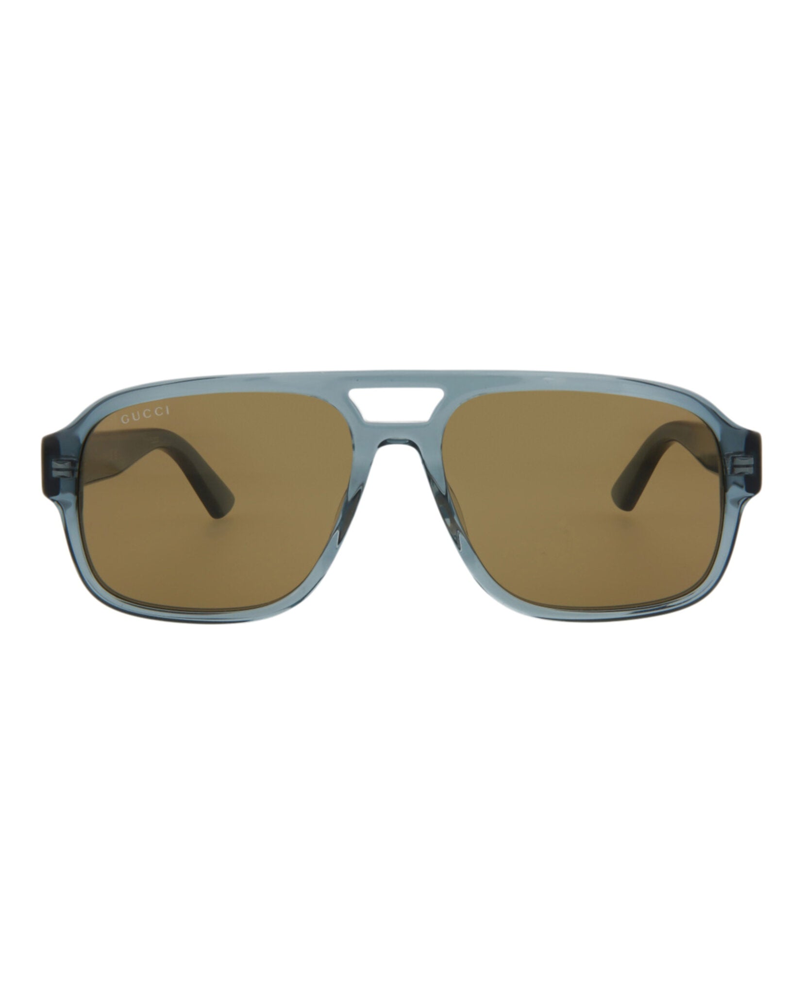 Gucci Mens Aviator Grey Grey Brown Fashion Designer Eyewear