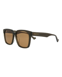 Gucci Mens Square/Rectangle Brown Brown Brown Fashion Designer Eyewear