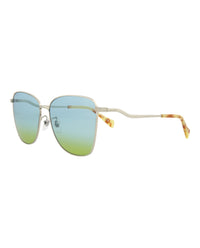 Gucci Womens Square/Rectangle Silver Silver Light Blue Fashion Designer Eyewear