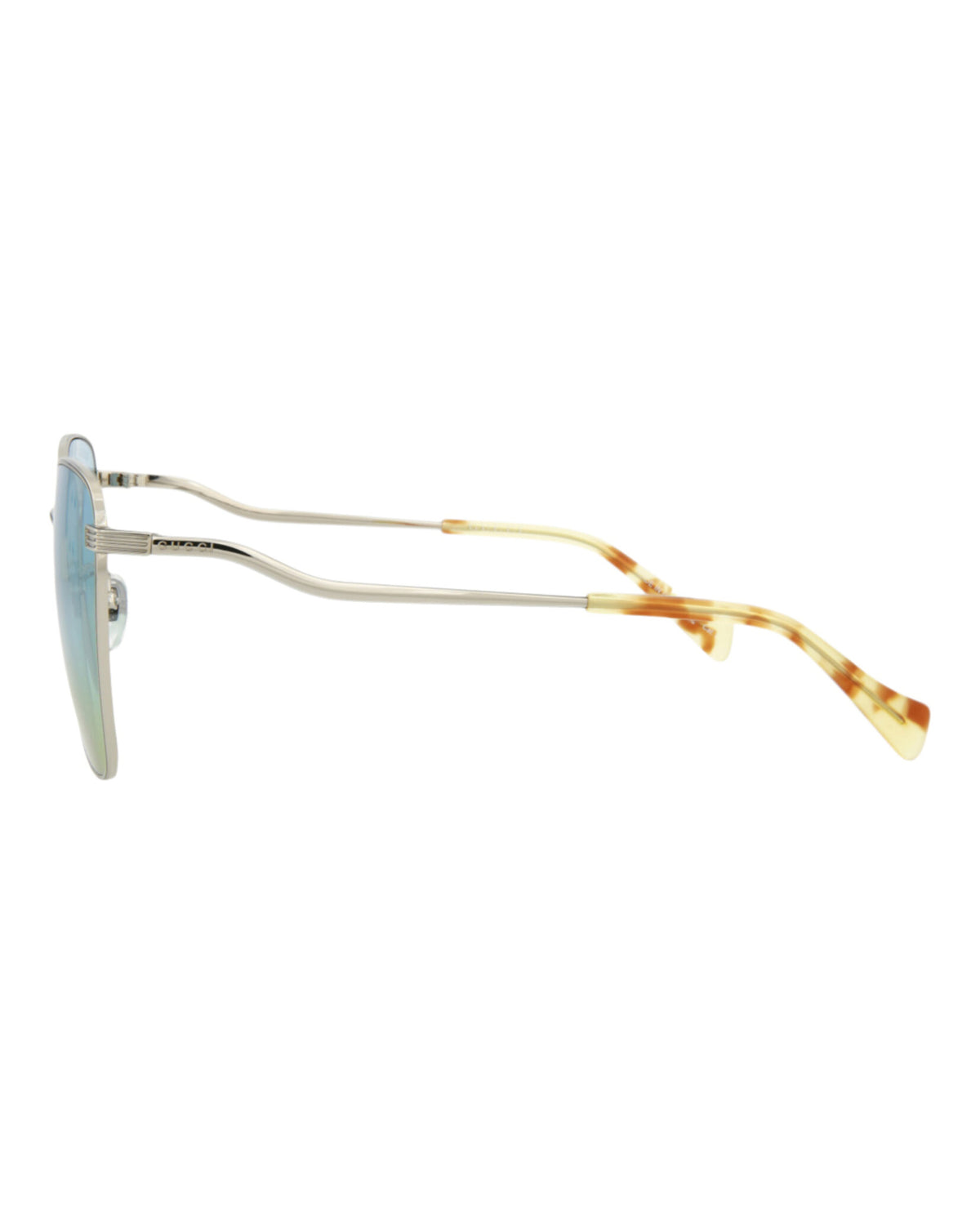 Gucci Womens Square/Rectangle Silver Silver Light Blue Fashion Designer Eyewear
