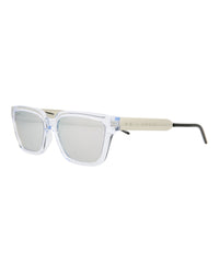 Gucci Mens Square/Rectangle Crystal Silver Silver Fashion Designer Eyewear