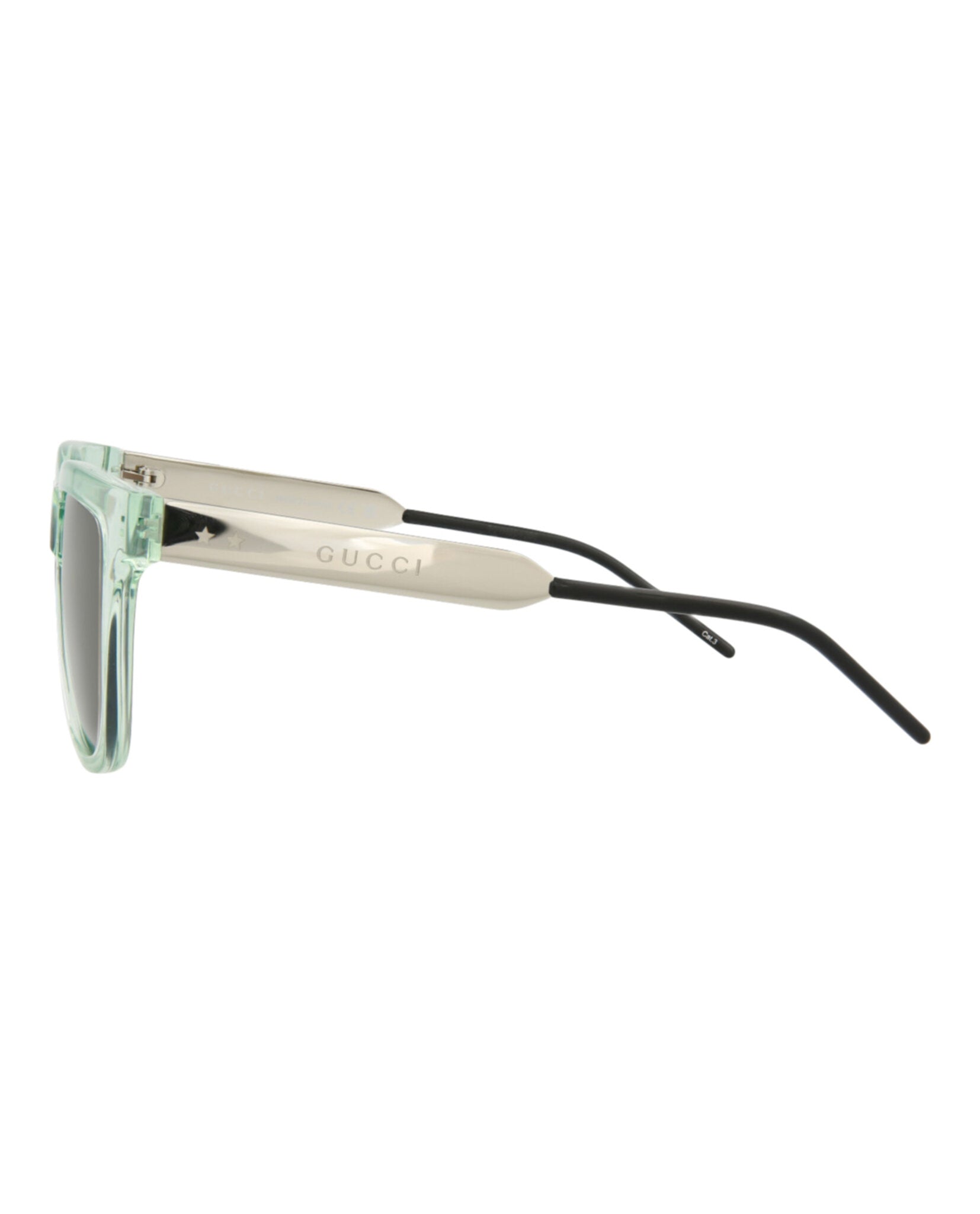 Gucci Mens Square/Rectangle Green Silver Brown Fashion Designer Eyewear
