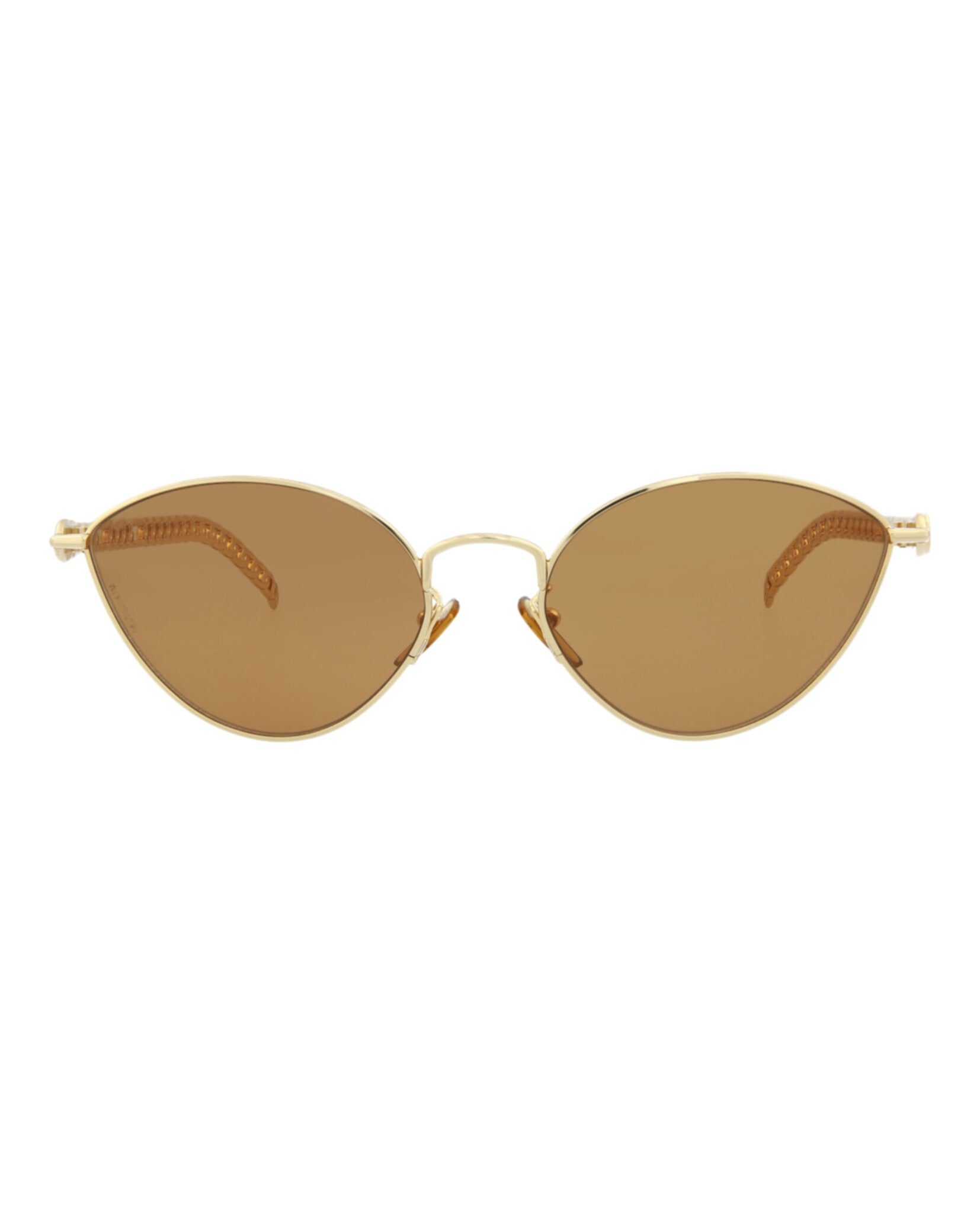 Gucci Womens Cat Eye Gold Gold Brown Fashion Designer Eyewear