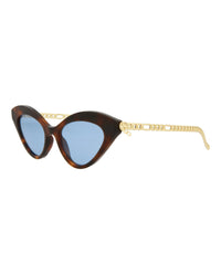 Gucci Gucci Womens Cat Eye Havana Gold Blue Fashion Designer Eyewear