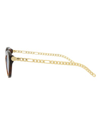 Gucci Gucci Womens Cat Eye Havana Gold Blue Fashion Designer Eyewear