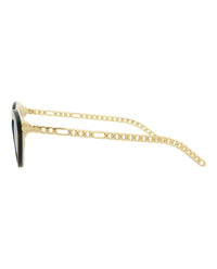 Gucci Gucci Womens Cat Eye Black Gold Grey Fashion Designer Eyewear