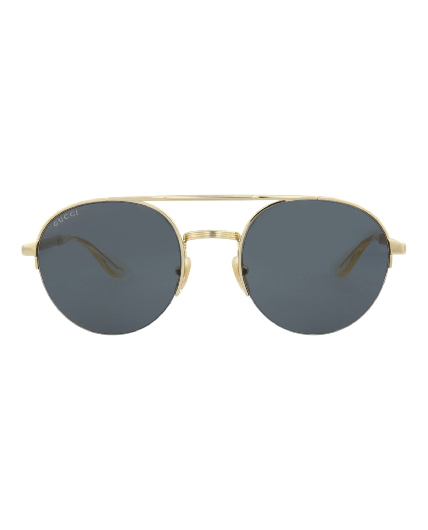 Gucci Mens Round/Oval Gold Gold Grey Fashion Designer Eyewear