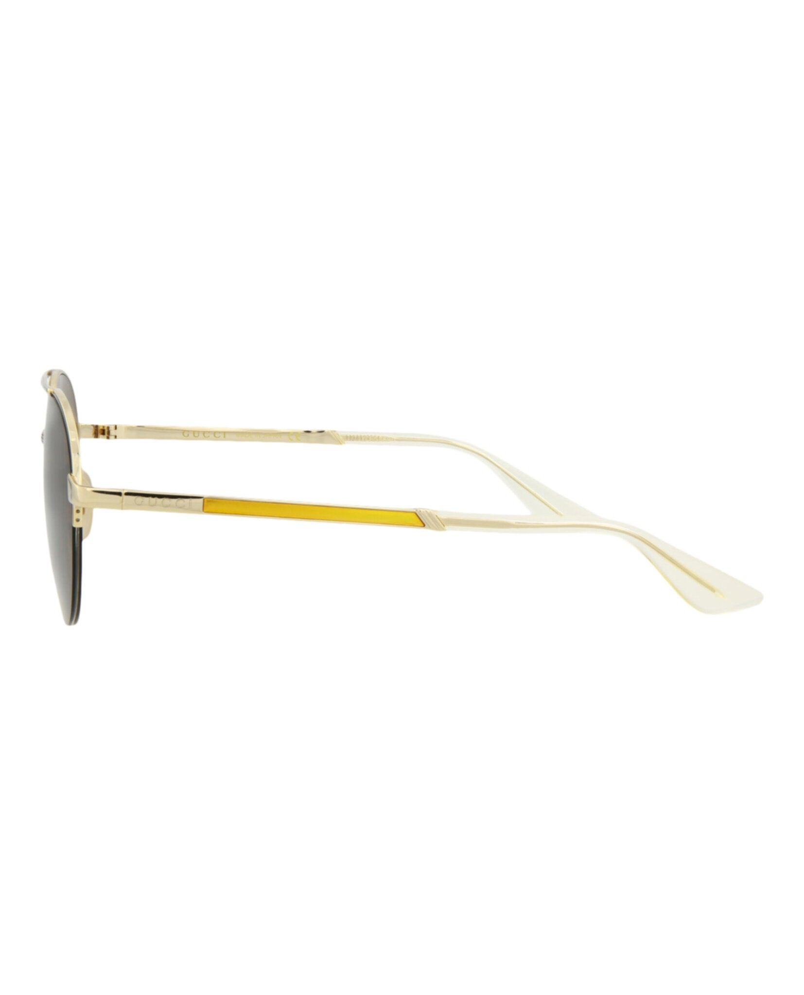 Gucci Mens Round/Oval Gold Gold Brown Fashion Designer Eyewear