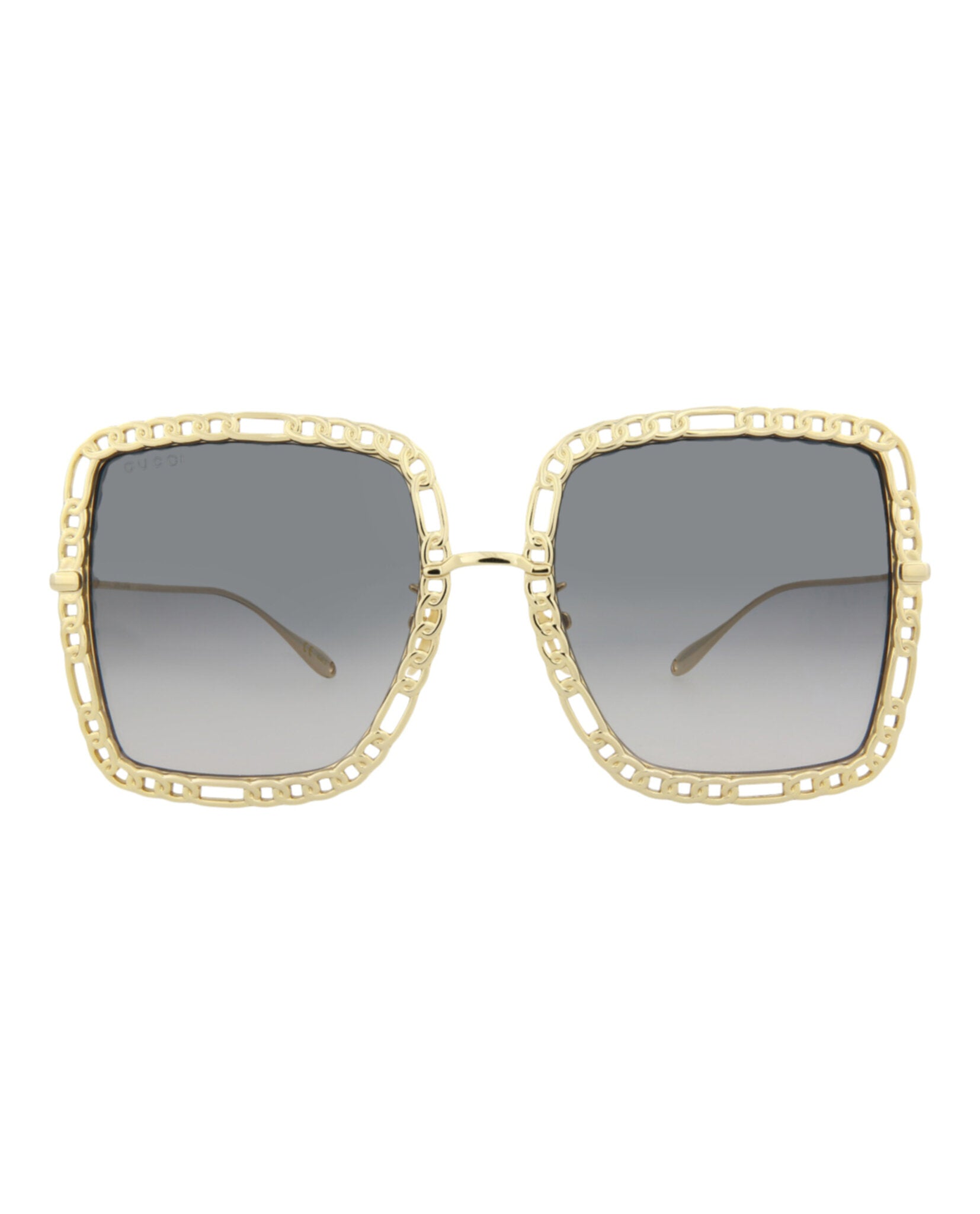 Gucci Womens Square/Rectangle Gold Gold Grey Fashion Designer Eyewear