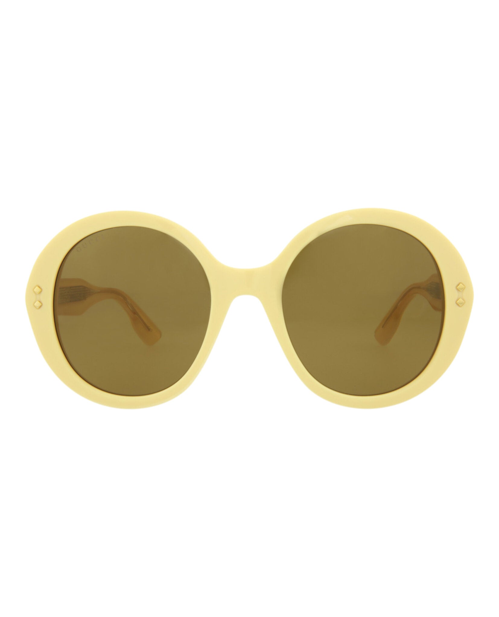Gucci Gucci Womens Round/Oval Yellow Yellow Brown Fashion Designer Eyewear