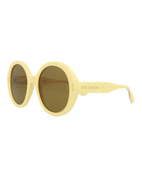 Gucci Gucci Womens Round/Oval Yellow Yellow Brown Fashion Designer Eyewear