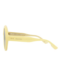 Gucci Gucci Womens Round/Oval Yellow Yellow Brown Fashion Designer Eyewear