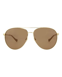 Gucci Gucci Womens Aviator Gold Gold Brown Fashion Designer Eyewear