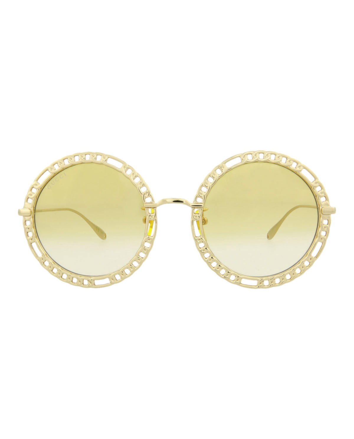 Gucci Womens Round/Oval Gold Gold Yellow Fashion Designer Eyewear