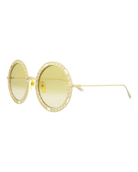 Gucci Womens Round/Oval Gold Gold Yellow Fashion Designer Eyewear